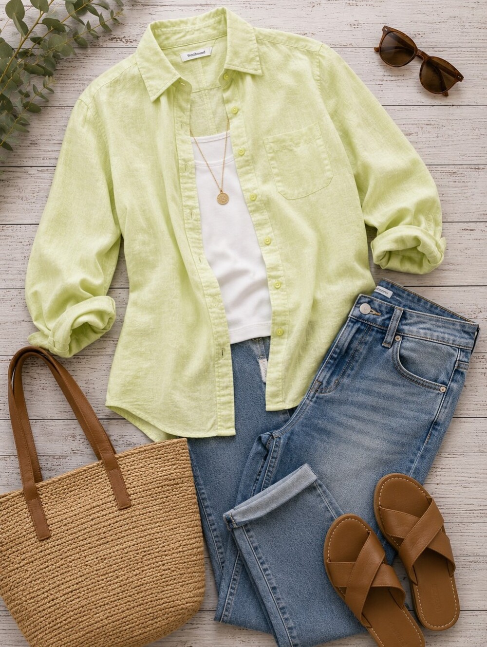 WESTBOUND LINEN BUTTON DOWN